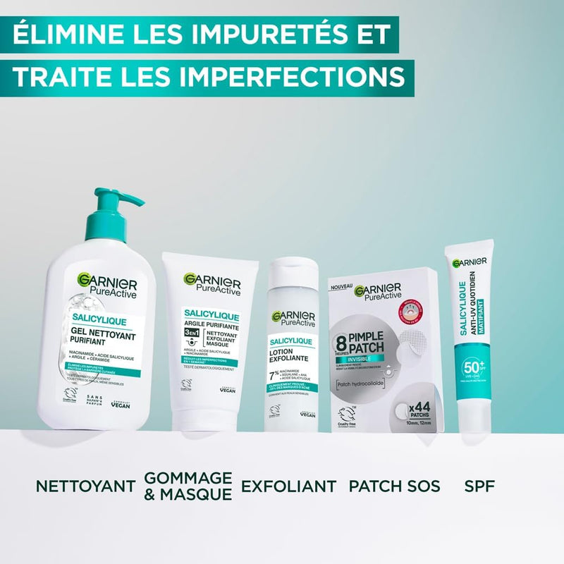 GARNIER Pure Active - Soin Exfoliant Visage - Réduit Les Marques D'acné & Les Pores - Niacinamide, AHA & Acide Salicylique - Formule Liquide Légère - Vegan & Cruelty Free - Homme & Femme - 120 ml